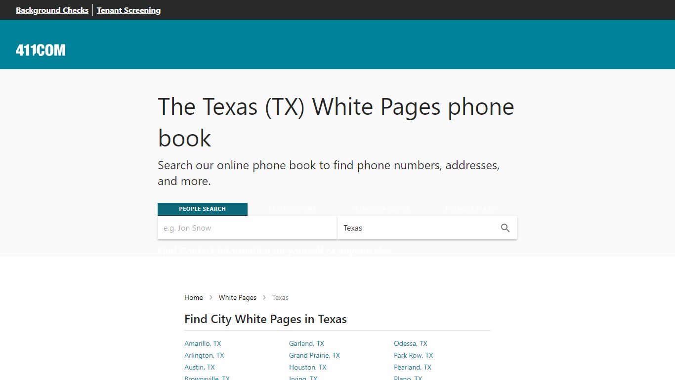 Texas White Pages - Phone Book & Directory | 411